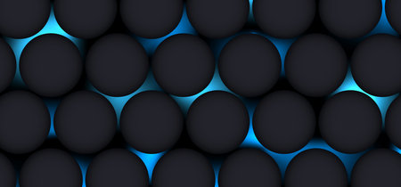 Abstract dark gray cirles pattern on blue glowing light background. Modern technology futuristic concept. Vector illustrationのイラスト素材