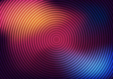 Abstract trendy business template glowing neon circles background texture. Vector illustration