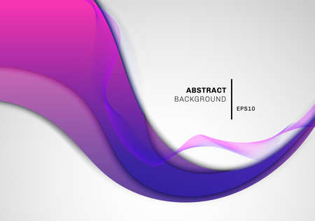 Abstract wave pink and blue gradient shape with wavy line on white background space for your text. Vector illustrationのイラスト素材