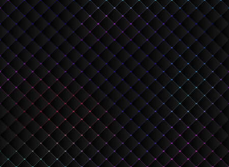 Abstract technology black squares mosaic pattern on vibrant bright color background and texture. Vector illustrationのイラスト素材