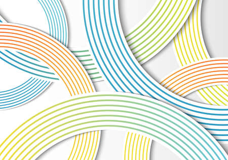 Abstract circles gradient lines overlap layer on white background. Vector illustrationのイラスト素材