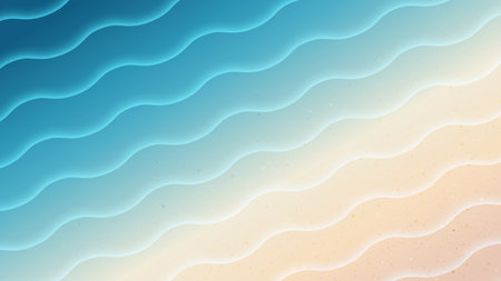 Beach sand and wave blue sea nature background. Vector illustrationのイラスト素材