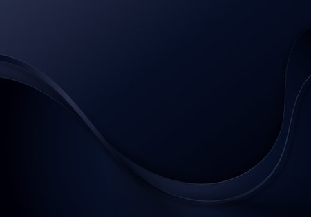 Abstract luxury template background blue wave curved lines shapes overlapping layers with lighting. Vector illustrationのイラスト素材