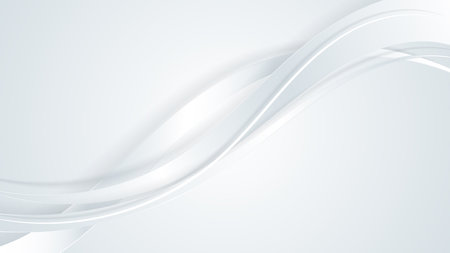 Abstract luxury 3D white and gray ribbon wave curved lines on clean background with space for your text. Vector illustrationのイラスト素材