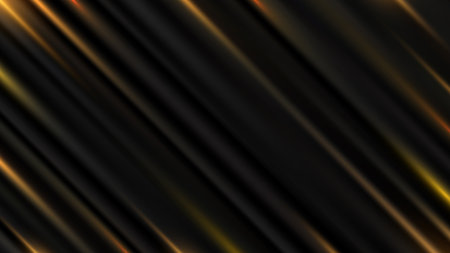 Abstract luxury black stripes fabric satin fold surface with golden lighting effect background and texture. Elegant pattern dark striped backdrop. Vector illustrationのイラスト素材