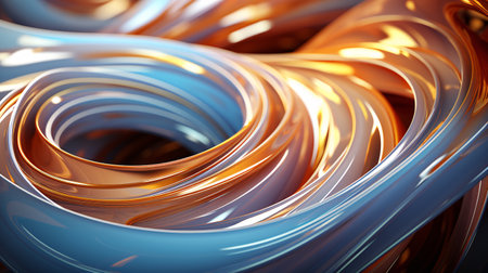 abstract blue and orange wave is a close up of a looping fluid background. The wave is glowing and has a dynamic and organic feel. Generative AIの素材