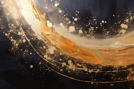 This flow of fluid art features reflective bubbles and a glossy finish. The black and gold oil paint creates a mesmerizing effect that is sure to draw attention. Perfect for any modern space. Generative AIの素材