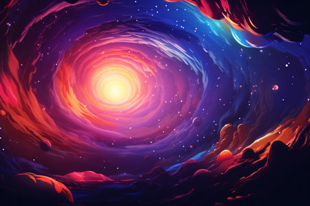 Abstract cosmic futuristic background graphic illustration, perfect for sci-fi, fantasy, and concept art. Generative AIの素材