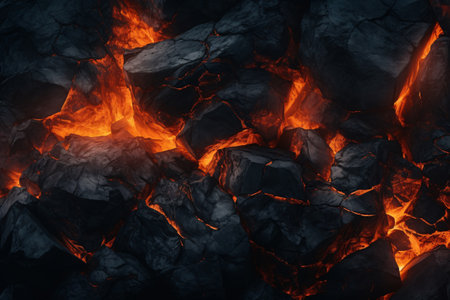 Volcanic rock backdrop with fiery glow and lava effects. This natural wonder is perfect for creating realistic and visually appealing volcanic scenes in your designs and projects. Generative AIの素材