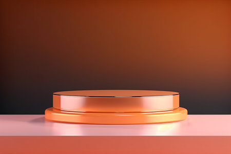 3D glossy product display podium scene with geometric platform is perfect for showcasing your products in a professional and stylish way. Generative AIの素材