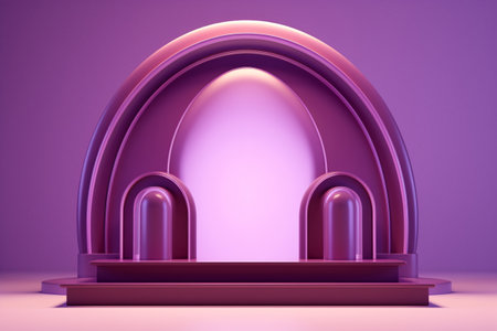 3D purple podium archway mockup is perfect for showcasing your products in a modern and stylish way. Generative AIの素材