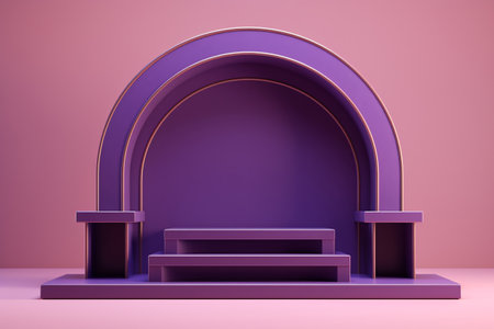 3D purple podium archway mockup is perfect for showcasing your products in a modern and stylish way. Generative AIの素材