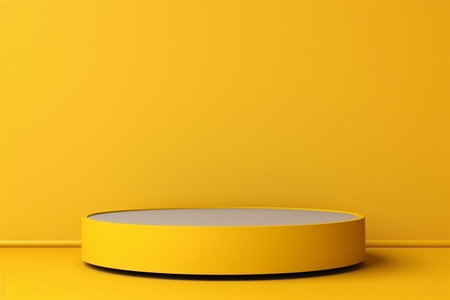 modern 3D podium mockup. The minimalist design and vibrant yellow color make it perfect for showcasing your products, awards, or any creative concept. Generative AIの素材