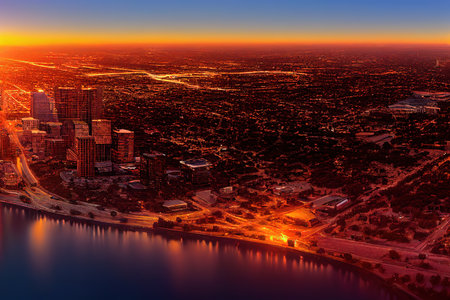 Night panorama of Busy City