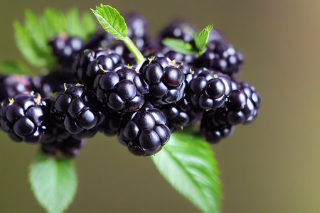 Black Berries of Eleutherococcus senticosus in nature