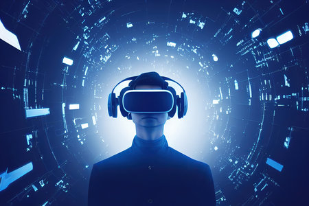 VR and AR technology futuristic concept