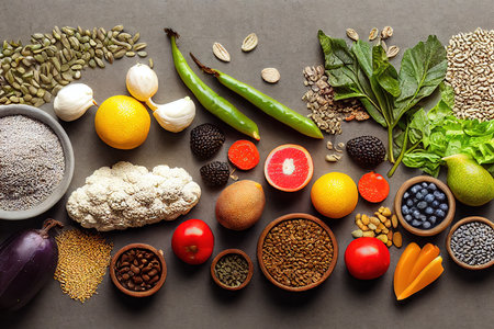 Healthy food clean eating selection fruit vegetables
