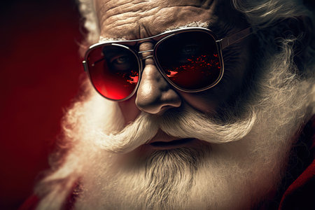 cool santa claus in sunglasses