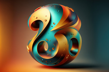 Abstract 3D Number.