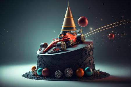 chocolate color drip cream cheese cake with merengues.の写真素材