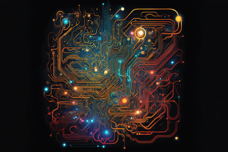 Abstract circuit cyberspace design.の写真素材