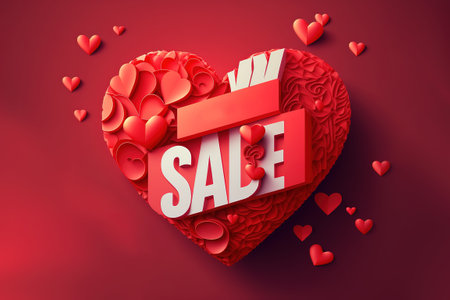 Valentines day sale vector banner. valentines day shopping promotion stock illustration Valentine's Day - Holiday, Love - Emotion, Three Dimensional, Heart Shape, Sale.の写真素材