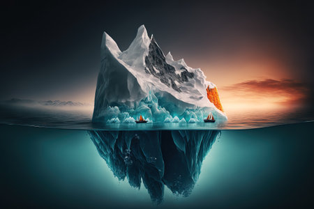 Iceberg - Hidden Danger And Global Warming Concept.の写真素材