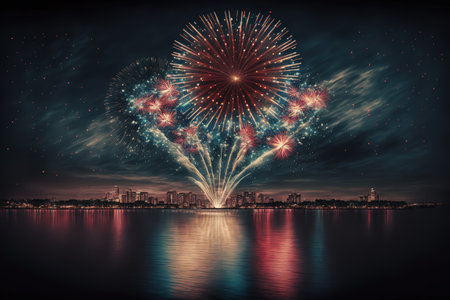 Independence Day fireworks display.の写真素材
