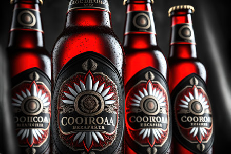 Red and Black bottles.の写真素材