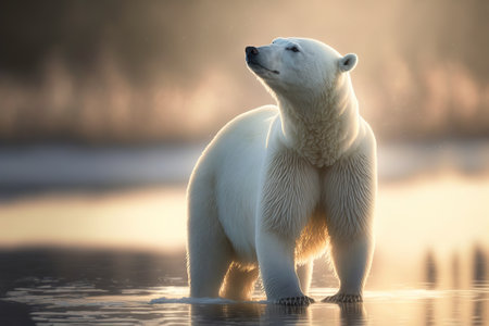 Polar bear (Ursus maritimus) on the iceの写真素材