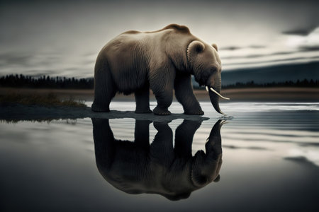 Elephant in the wilderness of Yellowstone National Park, Wyoming, USA.の写真素材