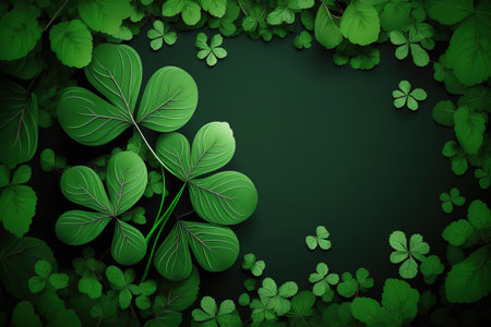 St. Patrick's Day background with green clover leaves. Vector illustration.