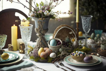 Easter Dining stock photo Easter, Dinner, Lunch, Table, Brunch.