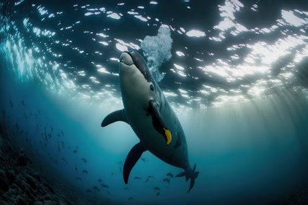 Great White Shark (Carcharodon carcharias) in the Red Seaの写真素材