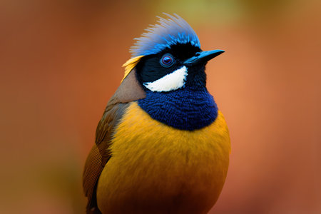 Portrait of a beautiful bird, Pycnonotus caeruleus