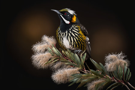 Crested Bulbul (Crested Bulbul) perched on a branchの写真素材