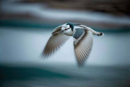 Flying Black-headed Gull (Larus ridibundus)