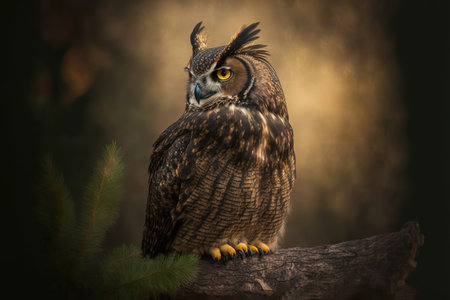 Eurasian Eagle Owl (Bubo virginianus)の写真素材