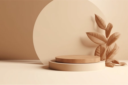 3d shape for products display presentation. Pastel minimal wall scene. Pedestal podium display.の素材