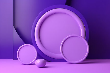 3d shape for products display presentation. Pastel minimal wall scene. Pedestal podium display.の素材