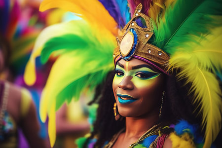 Mardi Gras Carnival Celebration. Generative Ai.の素材