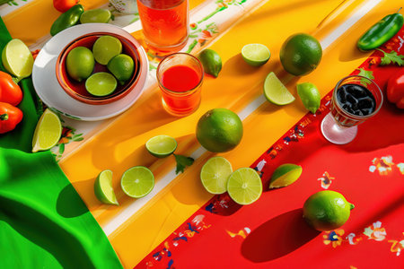 Mexican Independence. Cinco de mayo. Generative Ai.の素材