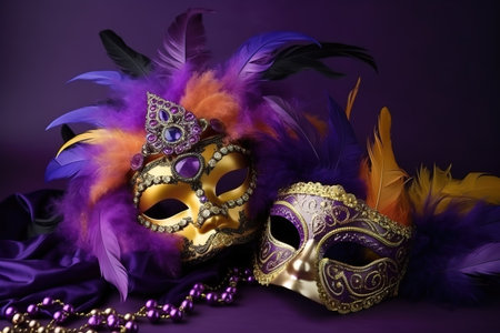 Mardi Gras Carnival Celebration. Generative Ai.の素材