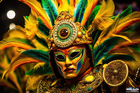 Mardi Gras Carnival Celebration. Generative Ai.の素材
