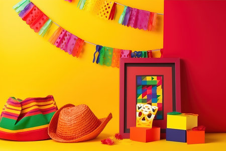 Mexican Independence. Cinco de mayo. Generative Ai.の素材