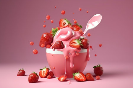 Happy National Ice Cream Day. Generative Ai.の素材