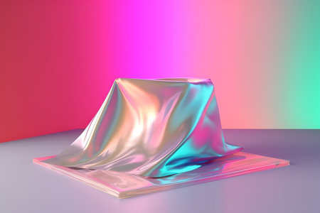 3d crystal glass cube with refraction and holographの素材