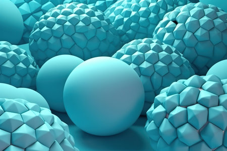 3D geometric background with pastel round shapes.の素材