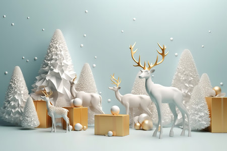 Merry Christmas and Happy New Year Celebration. Generative Aiの素材