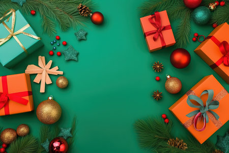 Merry Christmas and Happy New Year Celebration. Generative Aiの素材